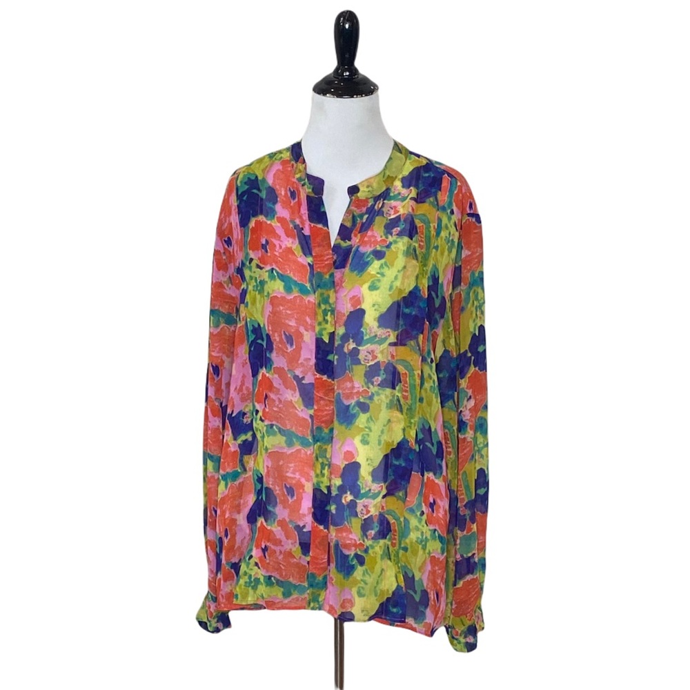 W118 by Walter Baker Floral Button Down Blouse Size Large